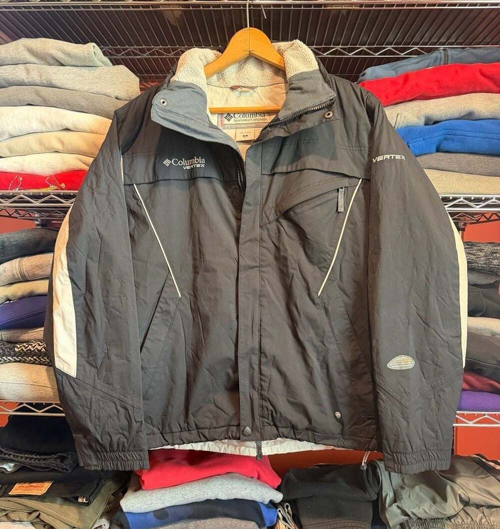 Vintage Columbia Vertex Men's Medium Black Ski Snow Jacket Waterproof Insulated